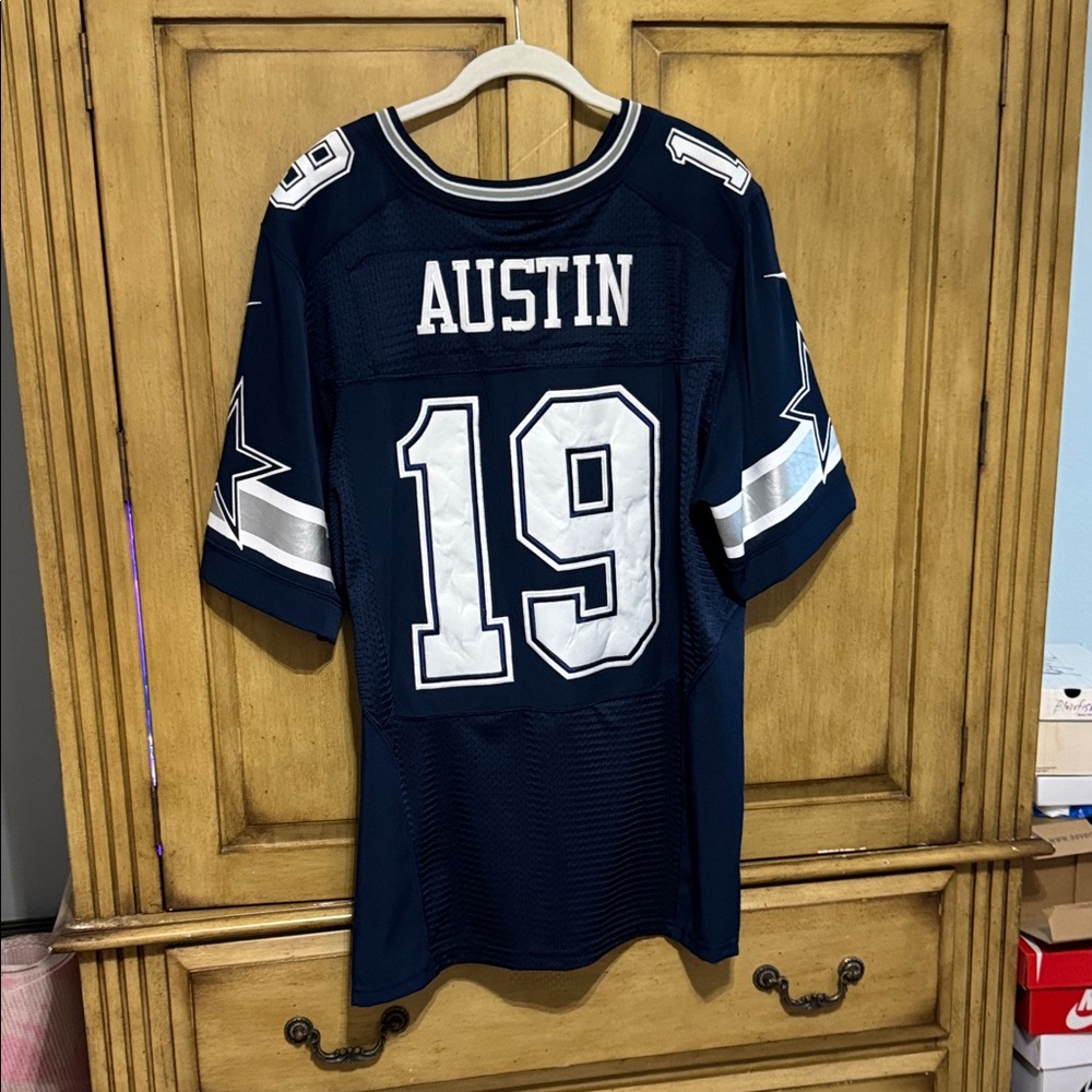 Dallas Cowboys Austin Nike Navy and White Men's Jersey